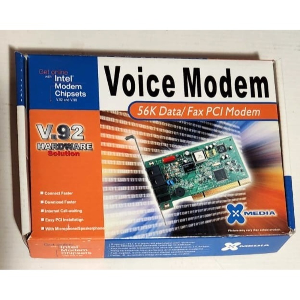 X-Media Voice Modem V.92 56K Data Fax PCI Modem Intel Chipset Vintage PC